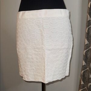 J Crew Scalloped Pattern Cotton Mini Skirt Size 6
